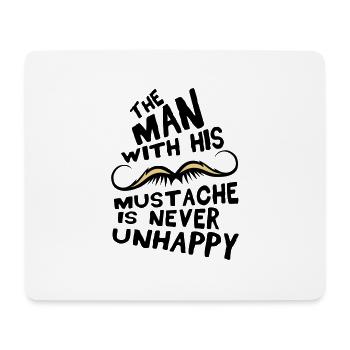 Schnurrbart Mann Schnurrbart unglückliches Zitat - Mousepad (Querformat) - Weiß - Vorne