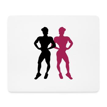 muscle woman fitness - Mousepad (Querformat) - Weiß - Vorne