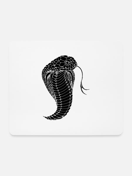 Cobra Schlange Kobra Snake - Mousepad (Querformat) - Weiß
