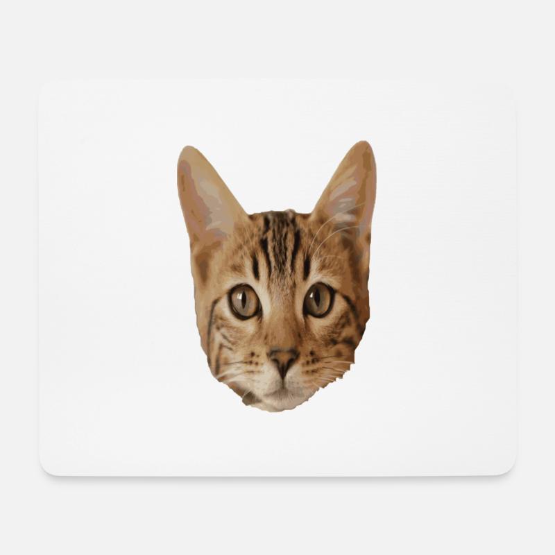 Cat head - Mouse Pad (horizontal) - white