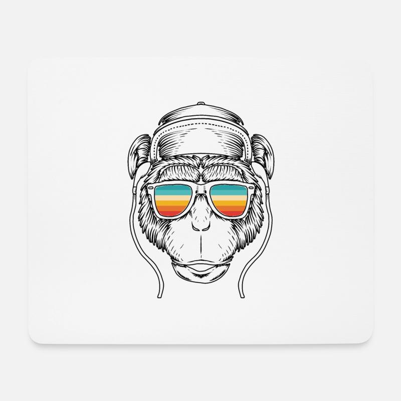 Musikaffe - Mousepad (Querformat) - Weiß