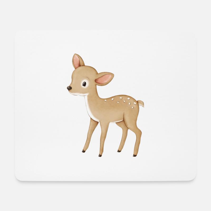 Reh Kitz - Mousepad (Querformat) - Weiß