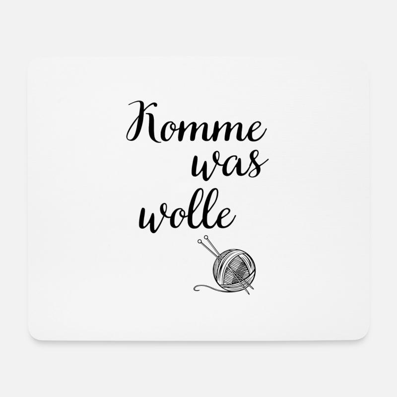 Komme was Stricken Hobby wolle Handarbeit Geschenk - Mousepad (Querformat) - Weiß