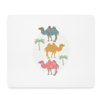 Funny colorful camels - Mouse Pad (horizontal) - white - Front