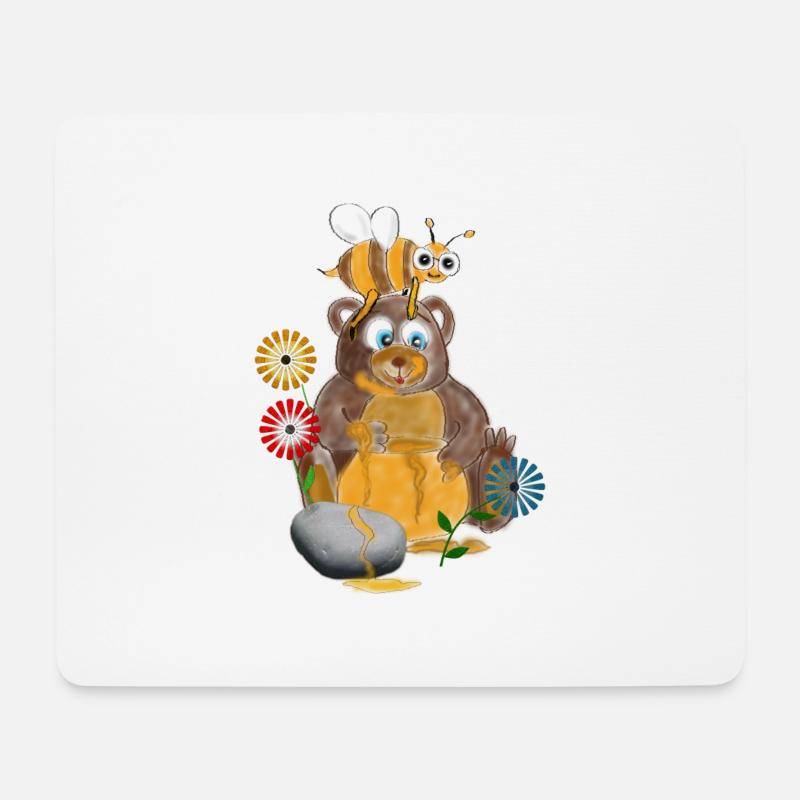 Honig Bär im Sonnenuntergang - Mousepad (Querformat) - Weiß