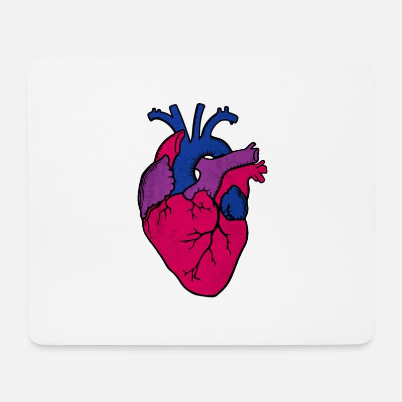 LGBT Bisexuell Herz - Mousepad (Querformat) - Weiß