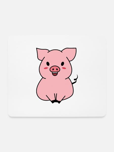 Süßes Schwein - Mousepad (Querformat) - Weiß