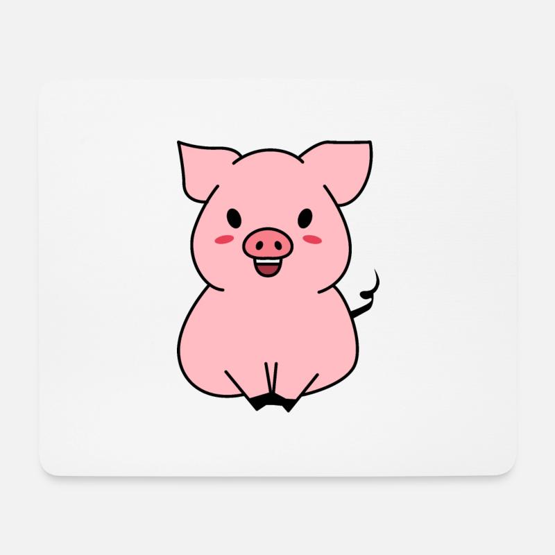 Süßes Schwein - Mousepad (Querformat) - Weiß