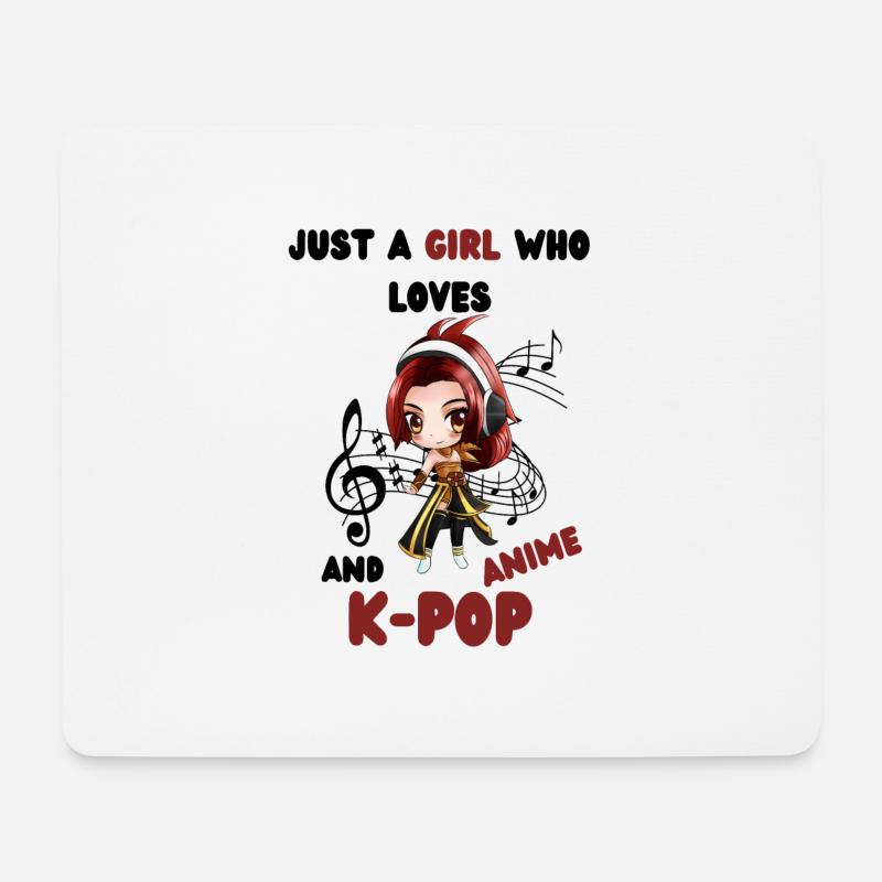K- Pop Anime Koreanischer Pop - Mousepad (Querformat) - Weiß