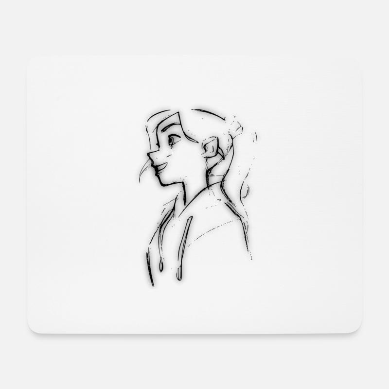 Anime-Girl - Mousepad (Querformat) - Weiß