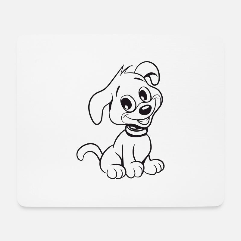 Hund jung welpe - Mousepad (Querformat) - Weiß