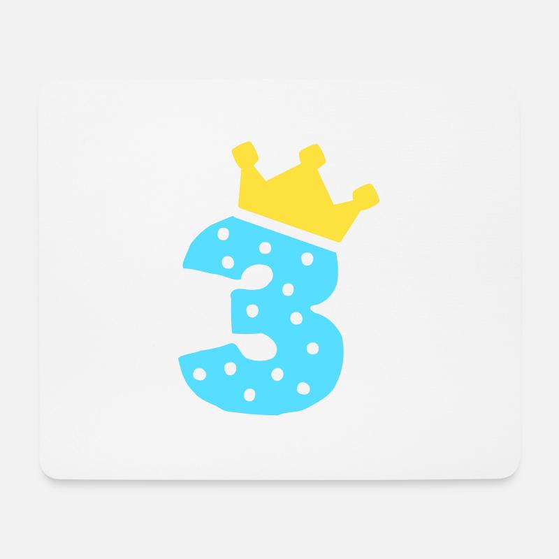 3 Krone 3 Geburtstag 3 Jahre - Mousepad (Querformat) - Weiß