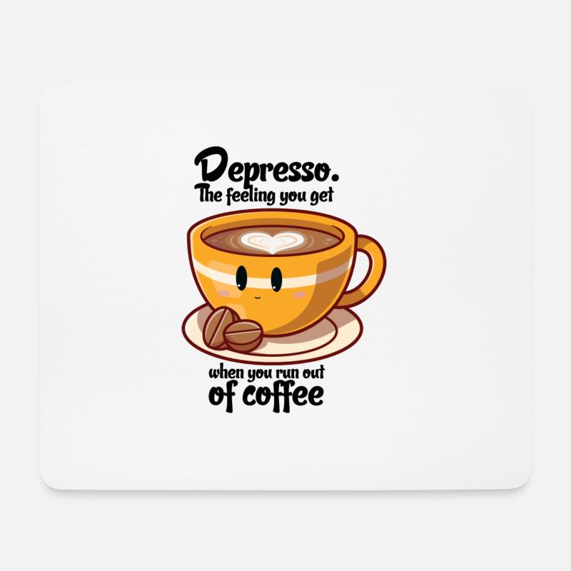 Kaffetasse Liebhaber Kaffee Gelb mit Spruch - Mousepad (Querformat) - Weiß