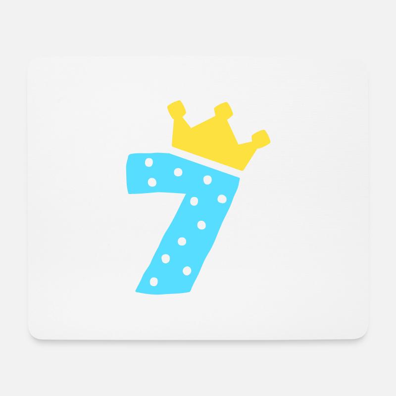 7 Krone 7 Geburtstag 7 Jahre - Mousepad (Querformat) - Weiß