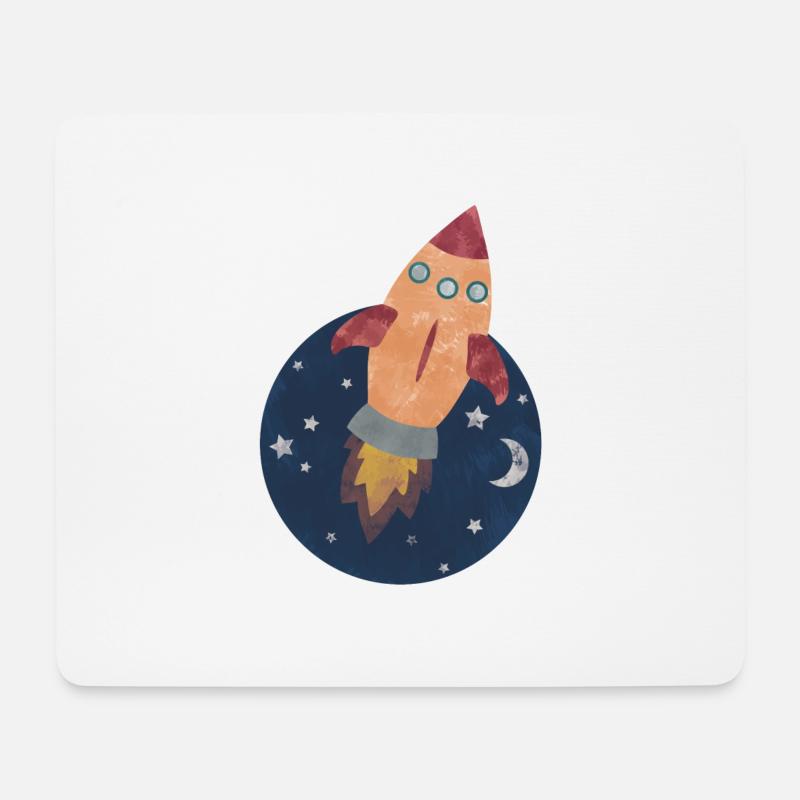 Rakete - Mousepad (Querformat) - Weiß