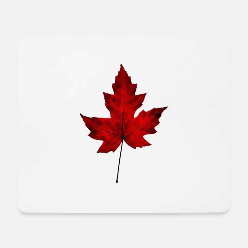Herbstblatt - Mousepad (Querformat) - Weiß
