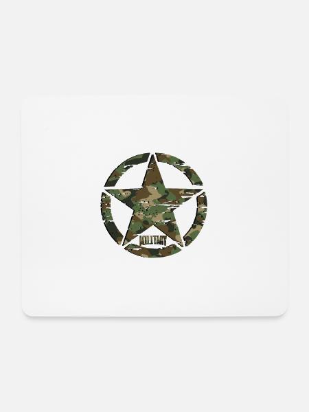 Etoile militaire - Camouflage militaire - Tapis de souris (format paysage) - blanc