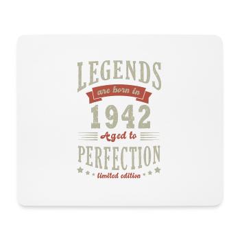 legend born in 1942 Birthday gift 80 years - Mouse Pad (horizontal) - white - Front