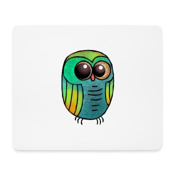 Grüne Eule Strukturierte haarige Eule / Süße Eule - Mousepad (Querformat) - Weiß - Vorne