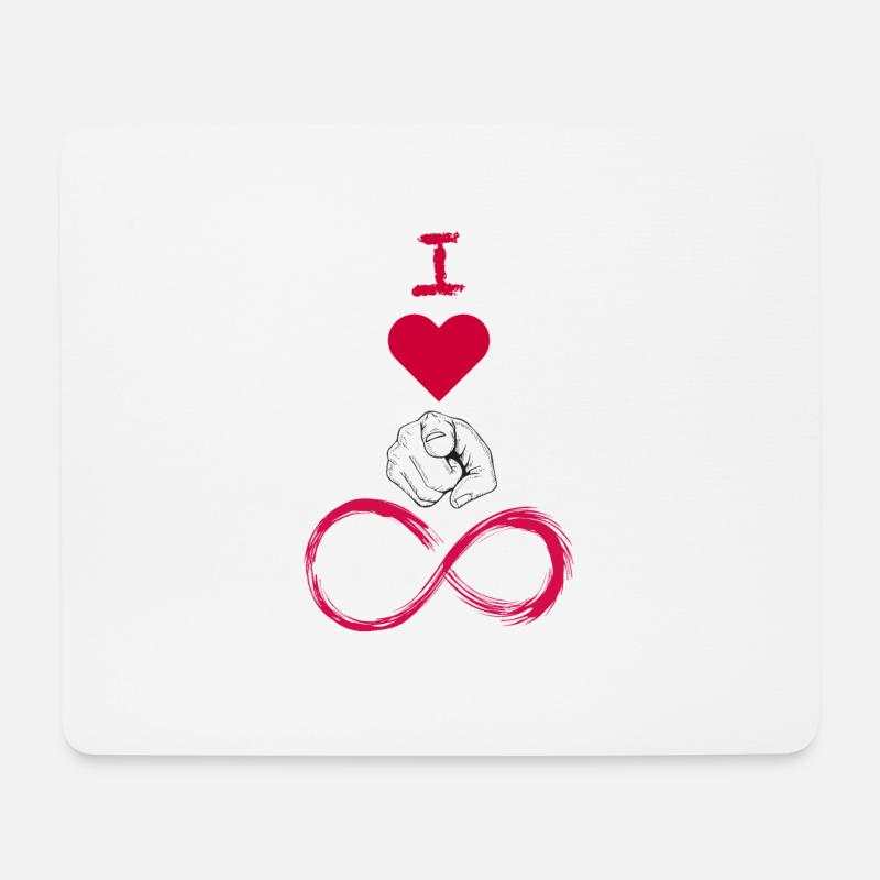 I love YOU infinite with finger - Mouse Pad (horizontal) - white