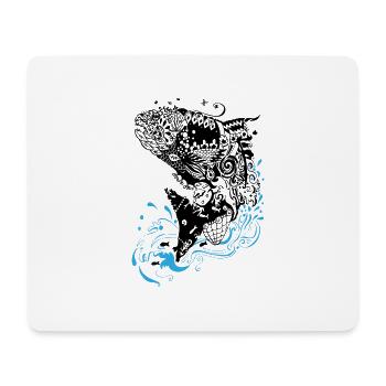 Jumping fish (version for light fabrics) - Mouse Pad (horizontal) - white - Front
