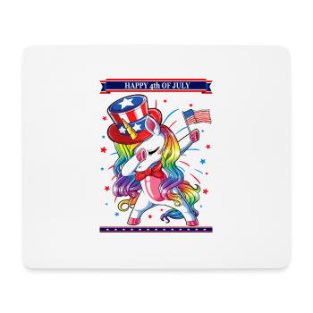 Dabbing Unicorn 4th of July American Flag - Mouse Pad (horizontal) - white - Front