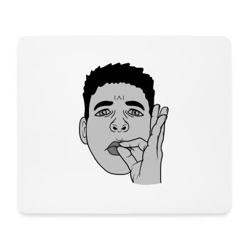 Bouche baiser main geste visage - Tapis de souris (format paysage) - blanc - Devant