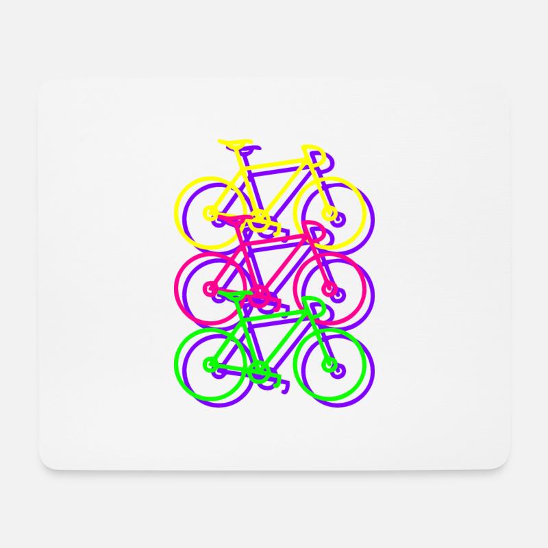 VÉLO 3 COULEUR - Tapis de souris (format paysage) - blanc