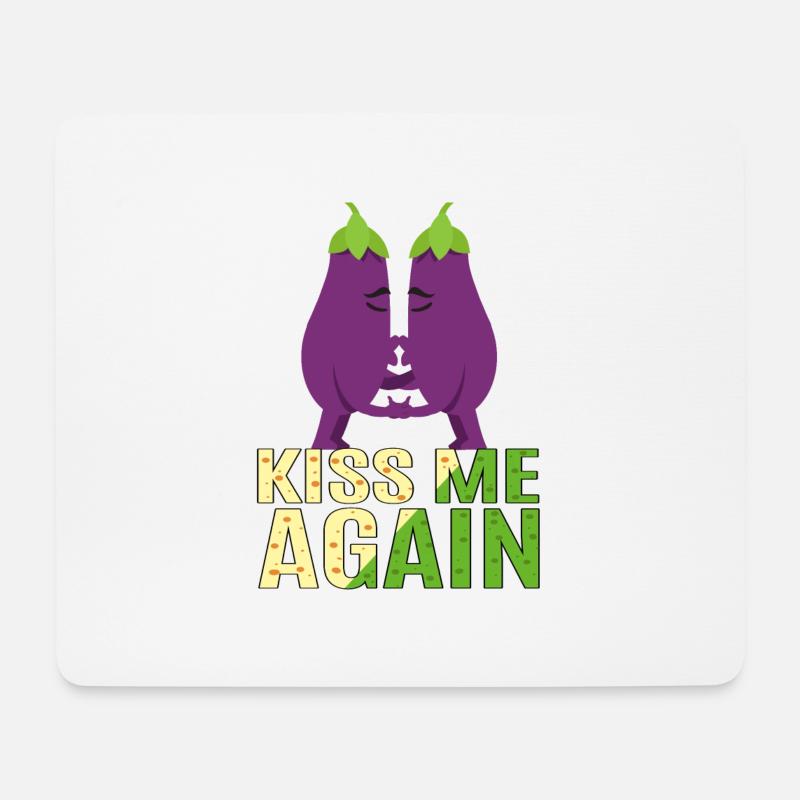 Küss Pe noch einmal. Süße Aubergine - Mousepad (Querformat) - Weiß