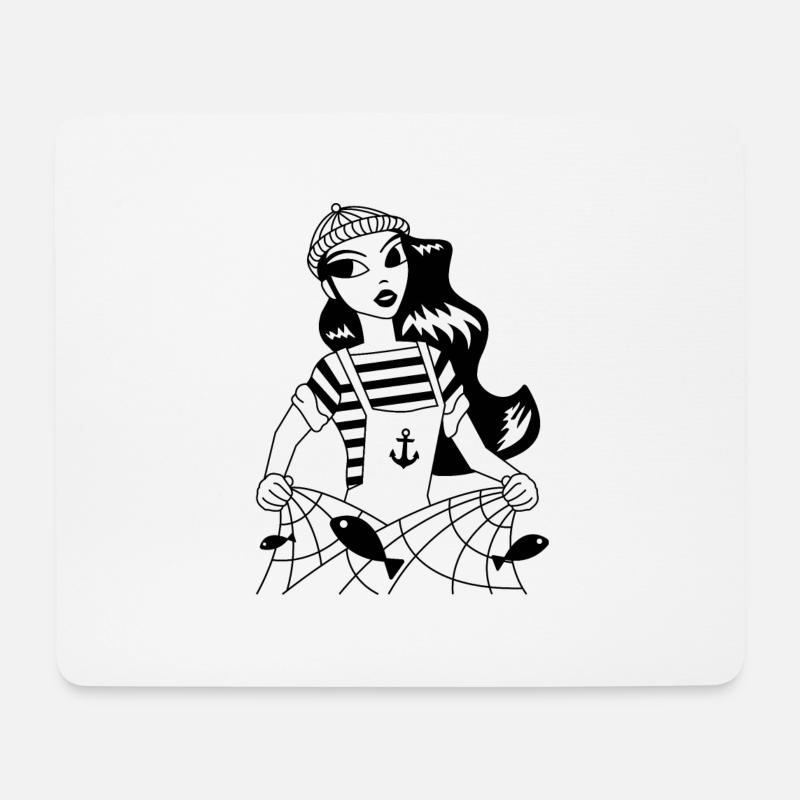 Matrose die Mutter - Mousepad (Querformat) - Weiß