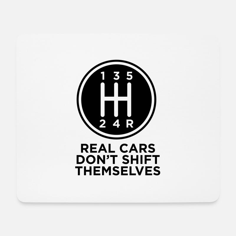 ECHTE AUTOS VERSCHIEBEN SICH NICHT VON SELBST - Mousepad (Querformat) - Weiß