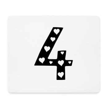 4 Birthday with heart - Mouse Pad (horizontal) - white - Front