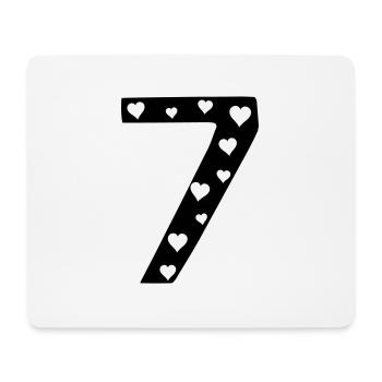 7 Geburtstag rosa mit Herz - Mousepad (Querformat) - Weiß - Vorne