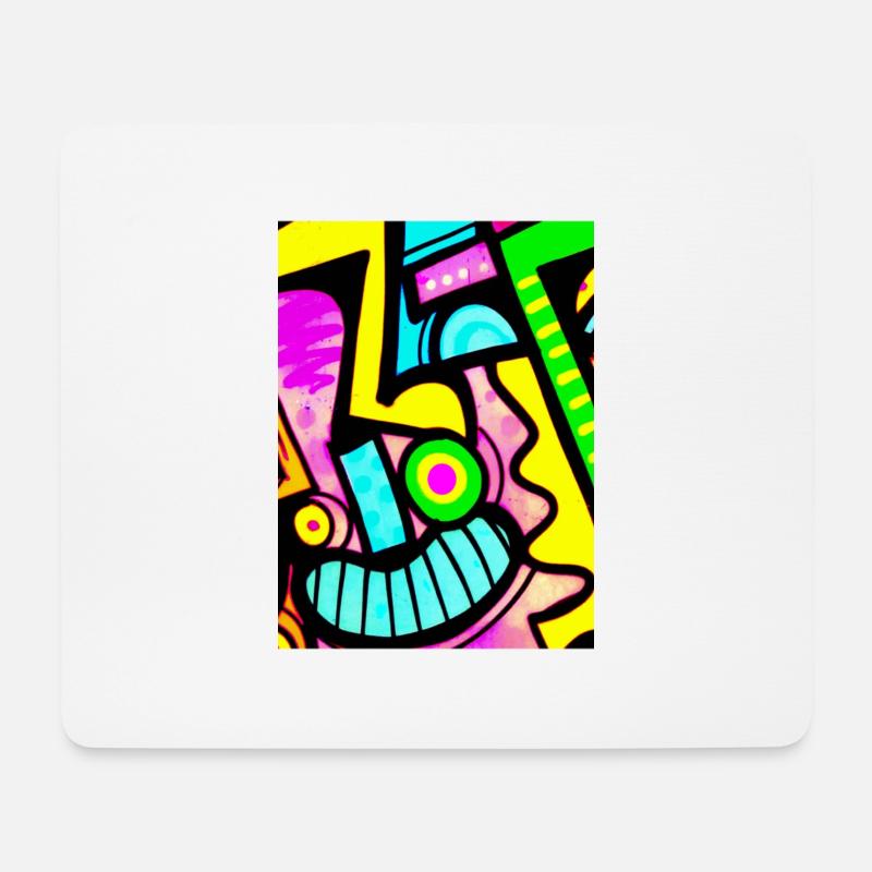 Urbane verrückte Gesichter - Mousepad (Querformat) - Weiß