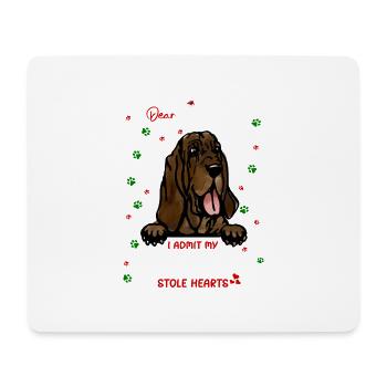 Bluthund Hund Weihnachten Hunderasse - Mousepad (Querformat) - Weiß - Vorne