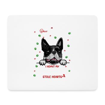 Boston Terrier Hund Weihnachten Hunderasse - Mousepad (Querformat) - Weiß - Vorne