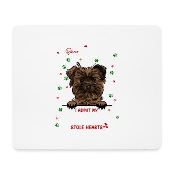 Brüsseler Griffon Hund Weihnachten Hunderasse - Mousepad (Querformat) - Weiß - Vorne