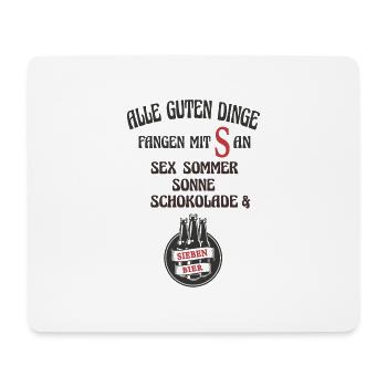 Alle Guten Dinge fangen mit S an - Mousepad (Querformat) - Weiß - Vorne