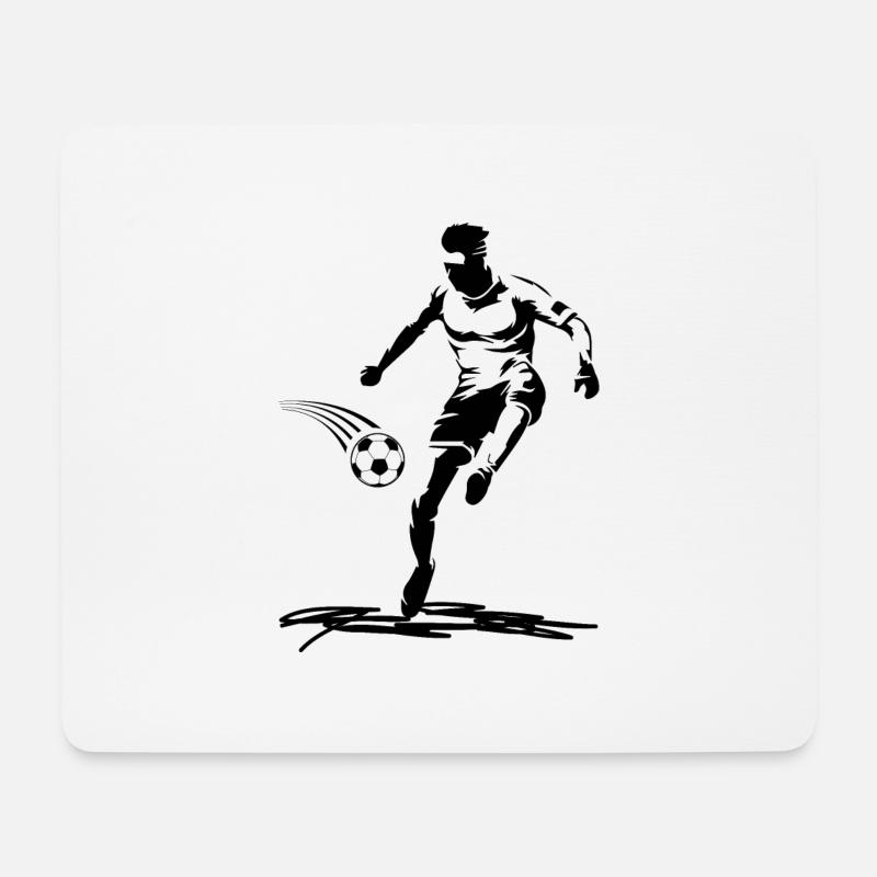 Fußball Soccer - Mousepad (Querformat) - Weiß