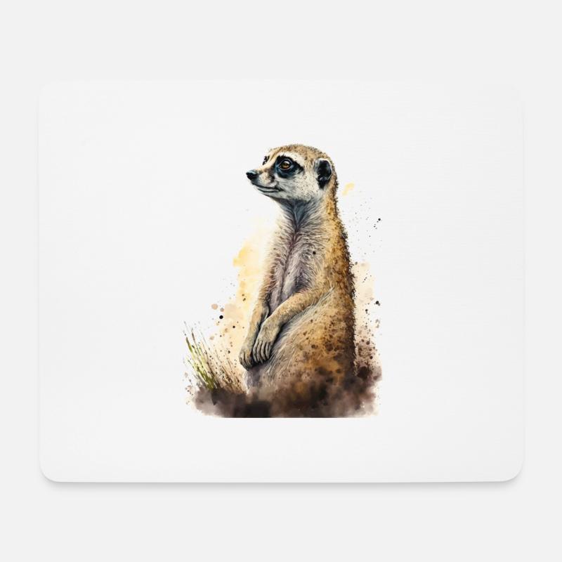Süßes niedliches Erdmännchen - Mousepad (Querformat) - Weiß