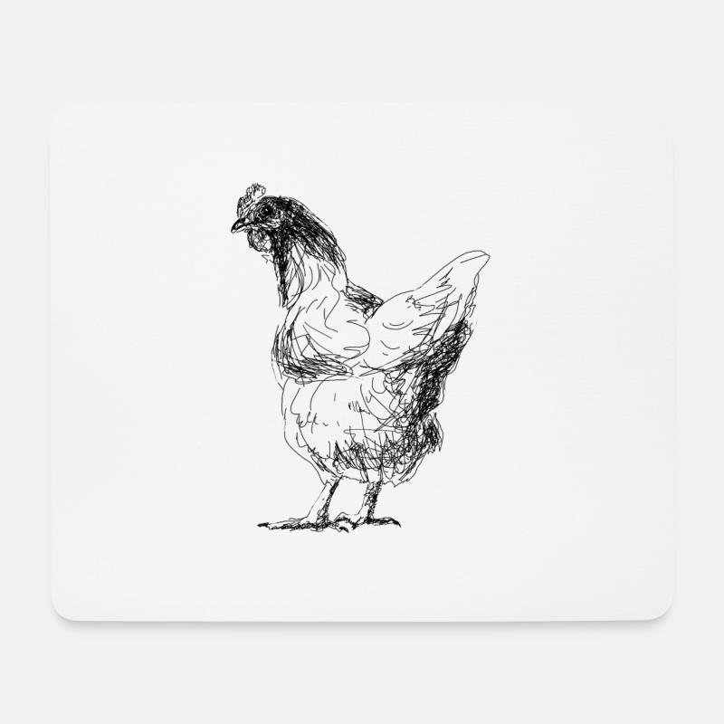 Huhn - Mousepad (Querformat) - Weiß