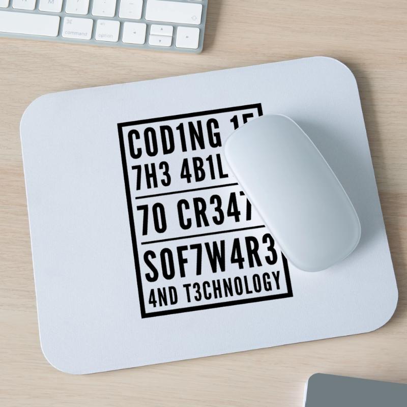 Programming Coden L337 Leetspeak Saying Mouse Pad (horizontal)