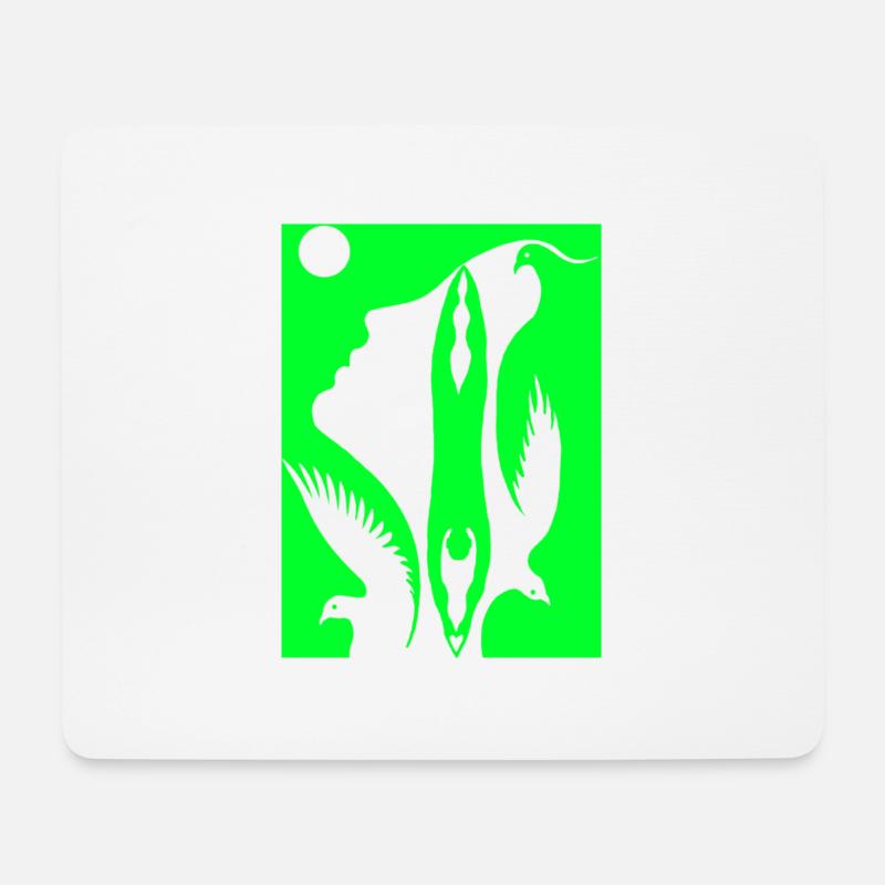Optische Täuschung Kunst psychadelic Retro Formen - Mousepad (Querformat) - Weiß