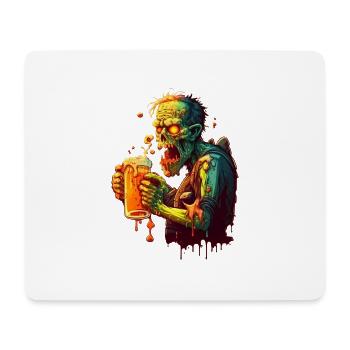 Creepy Beer Lover - Zombie - Tapis de souris (format paysage) - blanc - Devant