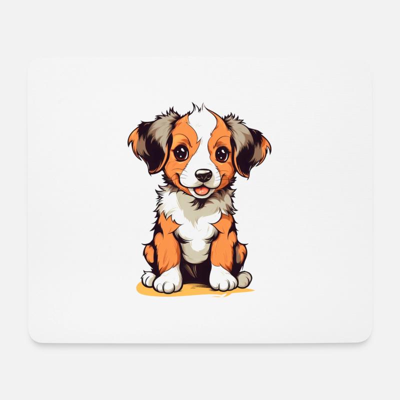 Süßer Hundewelpe - Mousepad (Querformat) - Weiß