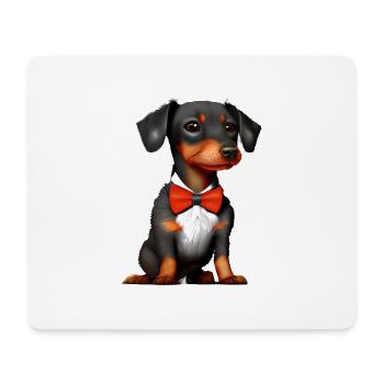 Hund Dachshund Hunde mit Anzug Dackelwelpe - Mousepad (Querformat) - Weiß - Vorne