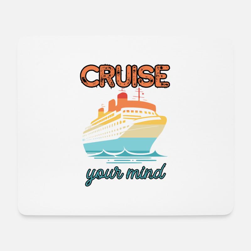 Kreuzfahrt mit dem Verstand | Fans von Kreuzfahrten - Mousepad (Querformat) - Weiß