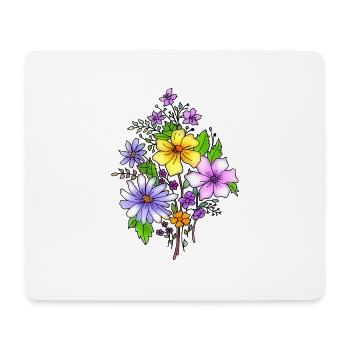 Fleur - Tapis de souris (format paysage) - blanc - Devant
