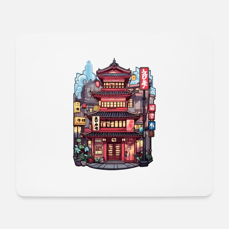 China Haus - Mousepad (Querformat) - Weiß