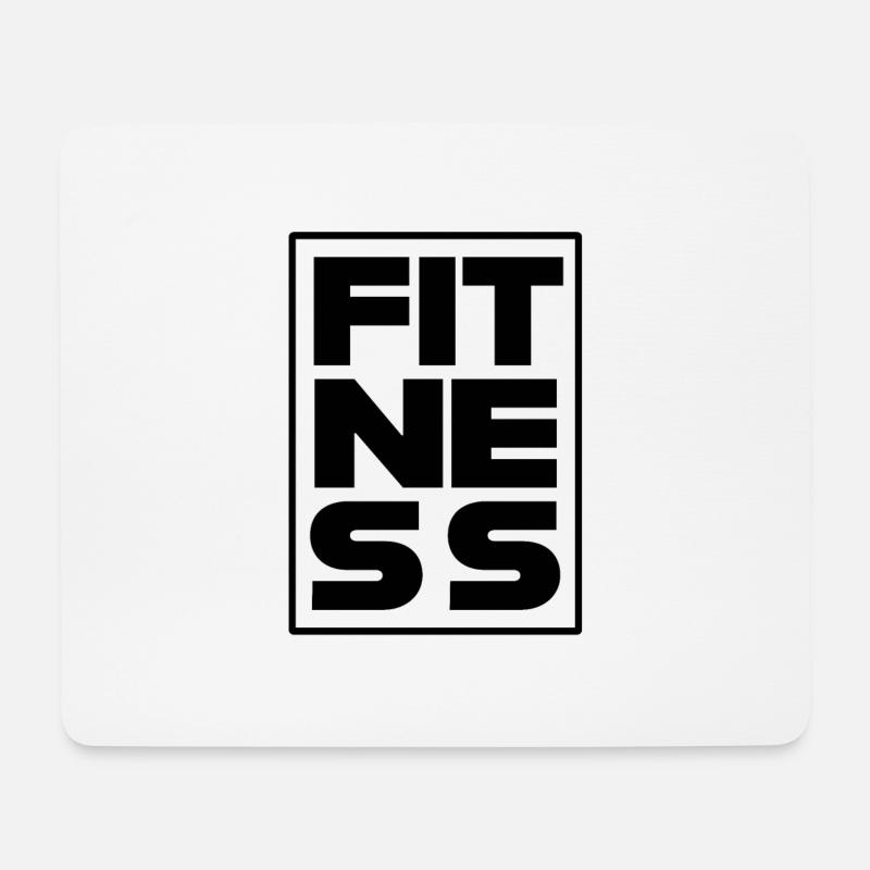 fitness mit rahmen black - Mousepad (Querformat) - Weiß